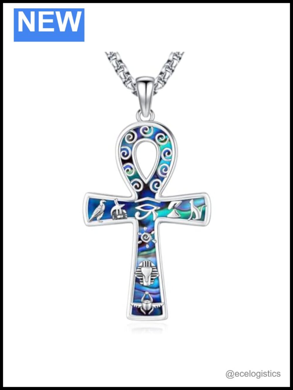 Sterling Silver Ankh Pendant Necklace